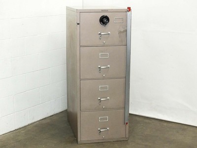 Shaw Walker G1 4 Drawer Insulated Fireproof Filing Cabinet With Combination Lock Ebay