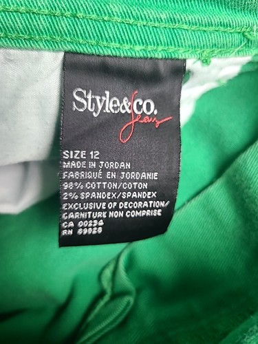 Style & Co Green Jeans Women's Size 12 Natural Fit Pants Homemade Riddler Lesko - Picture 11 of 11