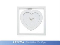 Stunning Shabby Chic White Hanging Heart Mantel Clock Stunning Shabby Chic White Hanging Heart Mantel Clock