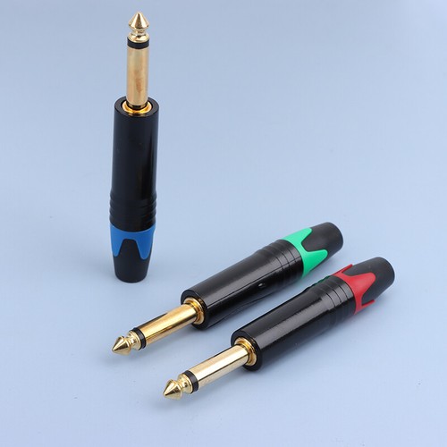 6.35 Mm Gold-plated Microphone Audio Plug Mute Plug Connector Jack Mono Plug - Afbeelding 9 van 15