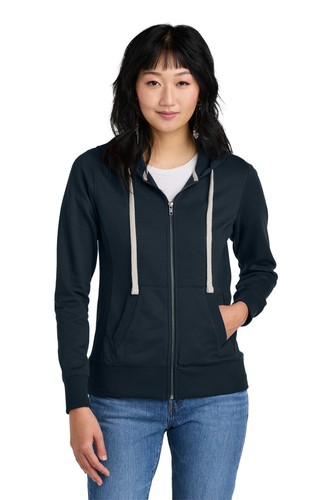 District DT8103 Women's Comfortable Re Fleece Full YKK Zip Long Sleeve Hoodie - Picture 7 of 7