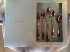 LENOX SCULPT 5-PC PLACE SETTING FLATWARE SET MIRRORED 18/10 STAINLESS STEEL NEW