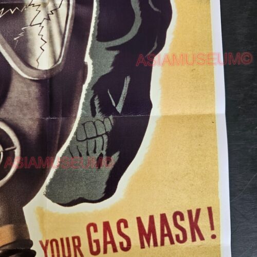 1941 WW2 USA AMERICA CARELESS MEAN DEATH GAS MASK MILITARY PROPAGANDA POSTER G23 - Picture 6 of 9
