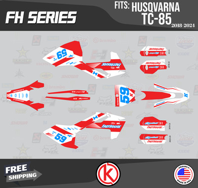 Graphics Kit for  Husqvarna TC85 (2018-2022) Fh - RED-BLUE