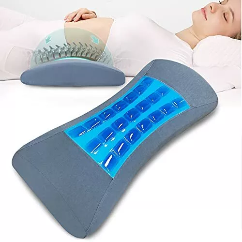 Gel Lumbar Support Pillow for Bed Relief Lower Back Pain, Cooling