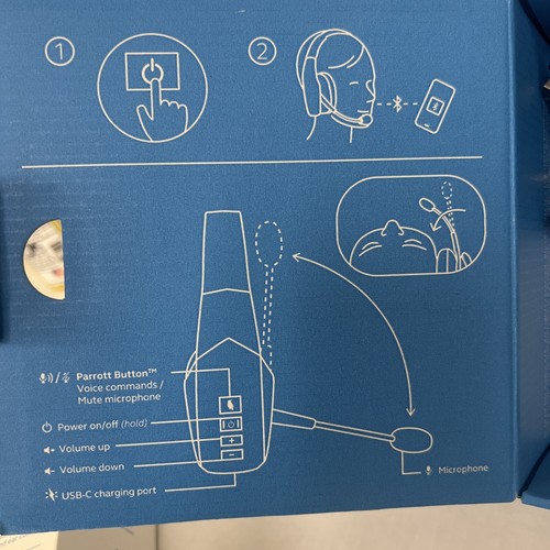 Blue Parrot B450-XT Bluetooth Wireless Trucker Cell Phone Headset Parrott - Zdjęcie 6 z 7