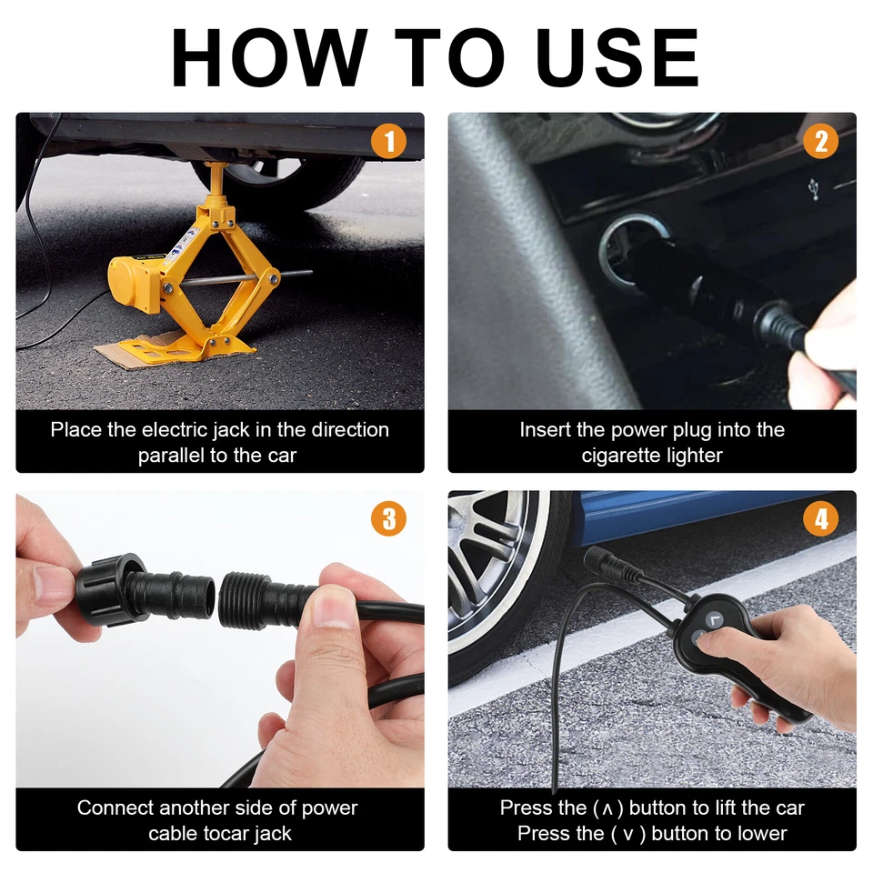 3 Ton Electric Scissor Car Jack Lift 12V DC Automotive Floor Jack Tool Kits Foto 4 de 4