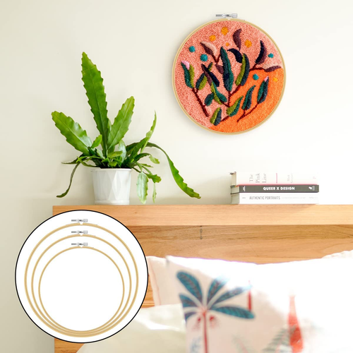 Embroidery Hoop 3PCS Circle Bamboo Cross Stitch DIY Art Craft Sewing 20cm 26cm 3 - Picture 5 of 12
