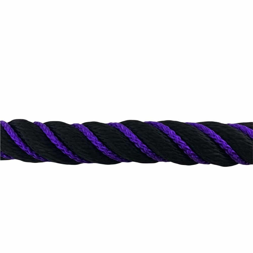 24mm Black Softline Wormed In Purple Barrier Rope x 2.5m c/w Chrome Hooks Beperkte verkoop, goedkoop