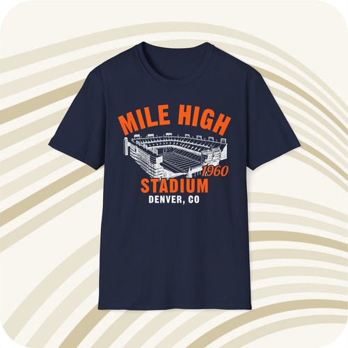 Mile High Stadium 1960 Classic Cut Football T-Shirt - Denver Broncos - Picture 3 of 6