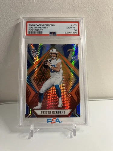 2020 Phoenix JUSTIN HERBERT Fire Burst #103 PSA 10 GEM MT Rookie RC Chargers