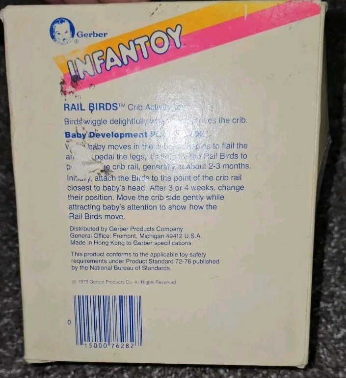 Vintage Gerber rail birds crib toy Infantoy Play Guide 2 months Or Older  - Image 2 of 3