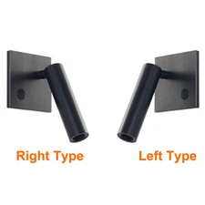 COB LED Wall Light Bedside Reading Lamp Fixture Rotatable Spotlight Touch Switch