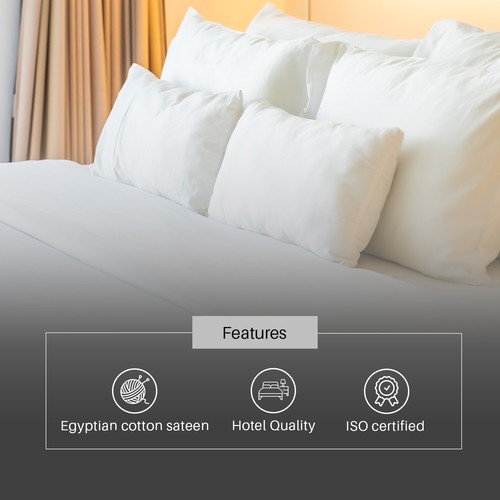 800 Thread Count 100% EgyptianCotton Sateen Deep Fitted Sheet Bed Sheet 30cm/12" - Picture 4 of 10