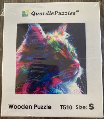New Quordle Puzzles Cat Head #T510 Small, Wooden Pieces
