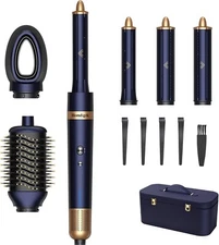 6-in-1 Hair Dryer Brush & Curling Iron Set, Hot Air Styler Hair Curler for Hair