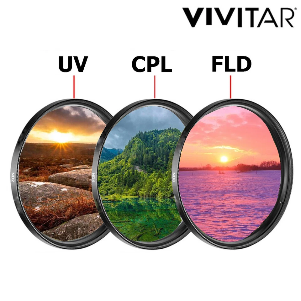 3-Piece Multi-Coated HD UV CPL FLD Filter Set with Carry Pouch - Image 2 of 2