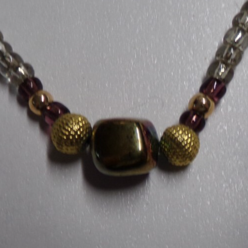 Vintage Iridescent Bead On Beaded 16" Necklace - Picture 2 of 6
