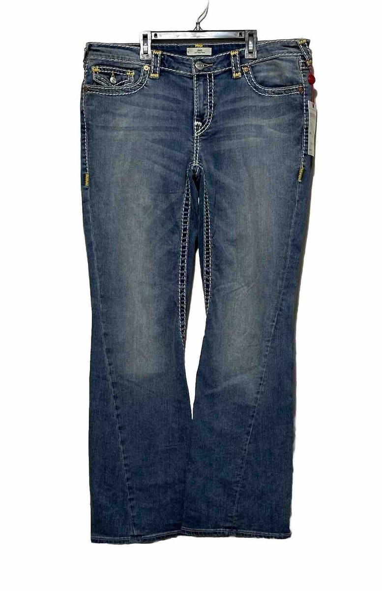 NEW True Religion Jeans Women's Size 34 Joey Low Rise Flare Light