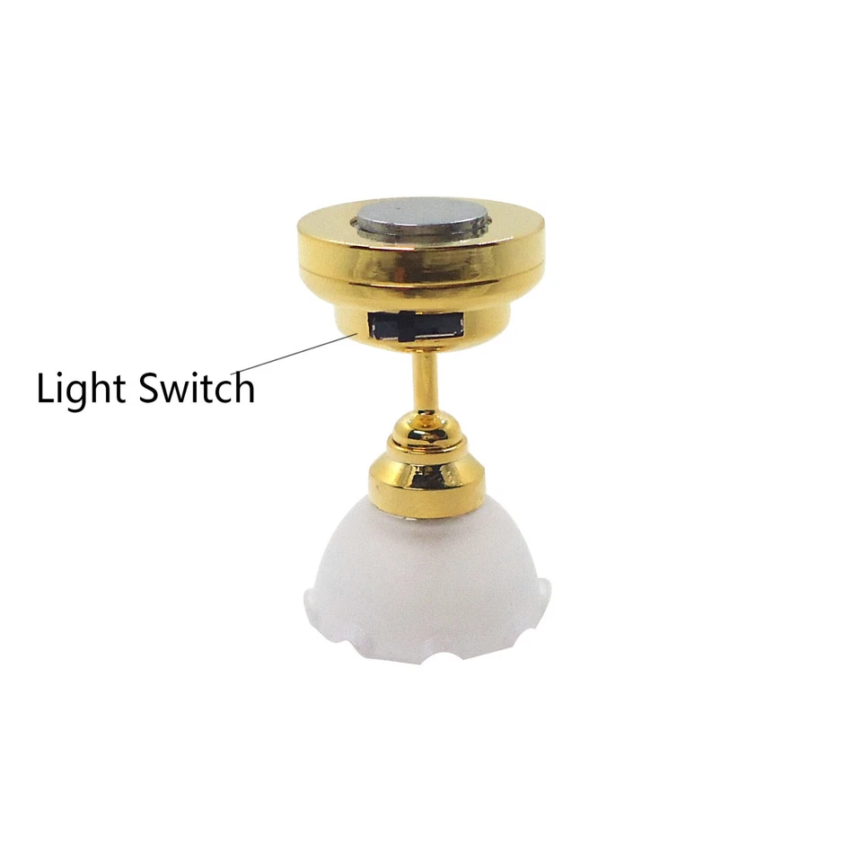 Dollhouse Lights Miniature Living Room Ceiling Light Battery Operated Lamp 1:12 - Image 2 of 4