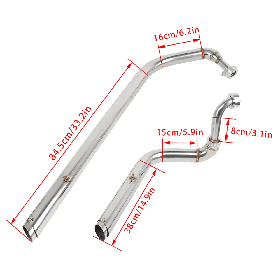 Silenciador silenciador tubos de escape pulido para Yamaha Virago 1100 750 XV750 XV1100 Foto 2 de 4