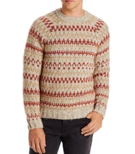 A.P.C. Leonhard Crewneck Geometric Print Sweater Brown Size XL