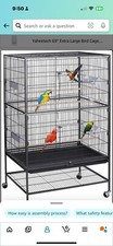 Segawe 53 Black Parrot Cage Bird for Cockatie...