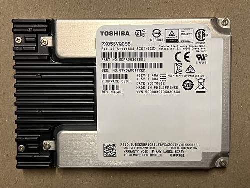 Toshiba 960GB MLC Enterprise 12G SAS SSD PX05SVQ096 Uso Mixto 2.5 pulgadas - Imagen 1 de 2