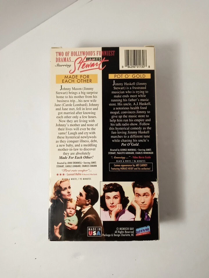 Lot of 6 Classic VHS Videos Jimmy Stewart or Cary Grant Various Titles READ Foto 3 de 4