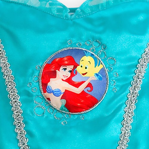 NWT Disney Store Deluxe Ariel Ruffle Satin Nightgown Costume 7/8 - Picture 2 of 3