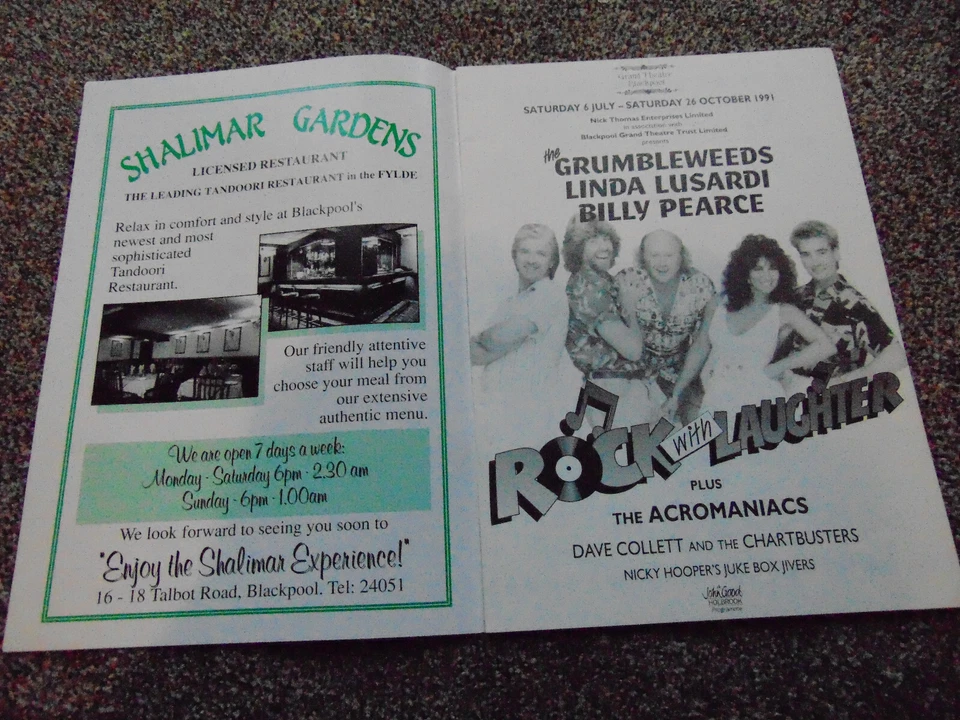 Rock with Laughter Theatre brochure (1991 Blackpool, The Grumbleweeds, L Lusardi - Image 2 of 2