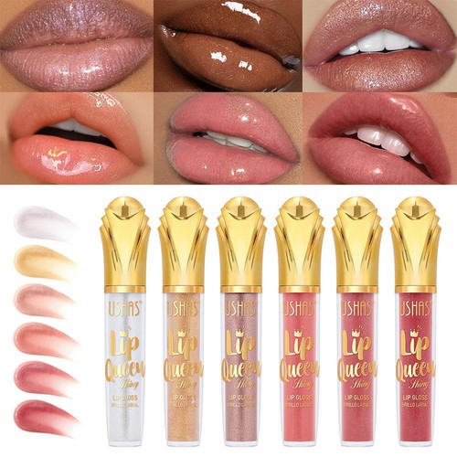 USHAS Hot Matte Scepter Beauty Lip Gloss Gilt Glitter Long-lasting Moa3d8 GTR8 - Picture 2 of 18