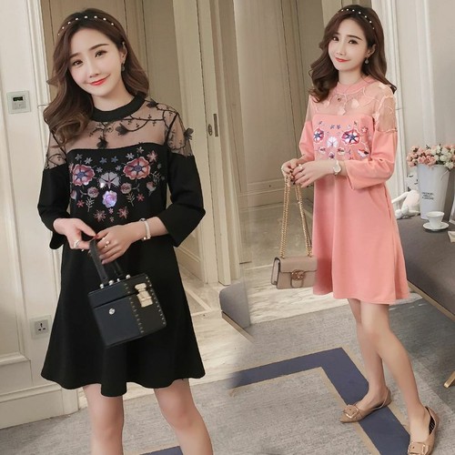 Dress Embroidery Maternity Clothes 