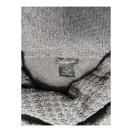 Calvin Klein Damen Pullover Strickpullover Wasserfallausschnitt Grau - Größe M - Bild 3 von 7
