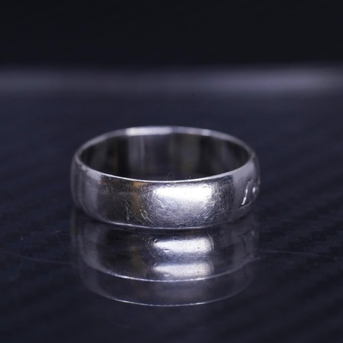 size 8, sterling silver 925 ring wedding band embossed “love dream believe” - Bild 6 von 9