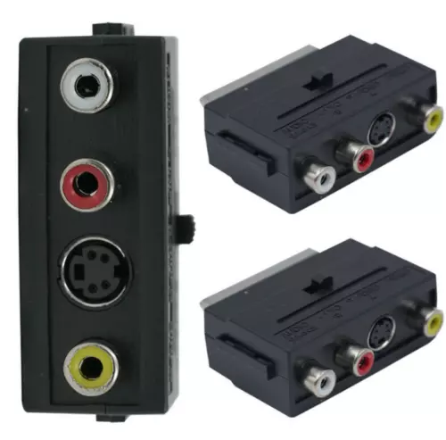 21Pin SCART To 3 RCA Converter RGB Scart to Composite Phono  AV TV Audio Adapter