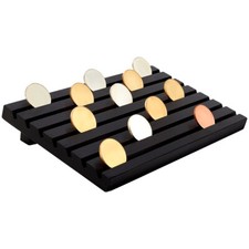 1set Pine Wood Coin Display Stands 7 Slots Coin Organizer Holder Rectangle