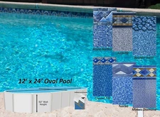 12' x 24' x 52" Oval Unibead 20 Gauge Swimming Pool Liner - (Choose Pattern)