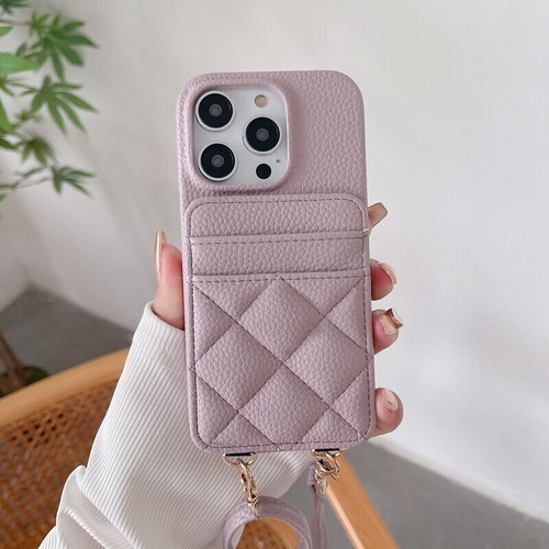 For iPhone 14 13 12 Pro Max Leather Card Slot Crossbody Lanyard Phone Case Cover - 第 16/27 張圖片