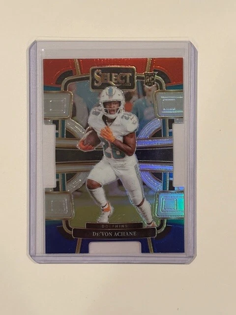 2023 Panini Select - Concourse Red & Blue Prizm Die-Cut #63 De'Von Achane (RC)