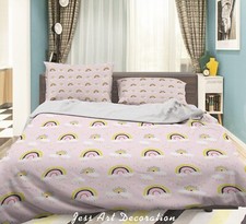 3D Rainbow Pattern Pink Kids Quilt Cover Set Duvet Cover Bedding Pillowcases