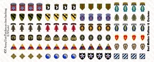 1/12 Scale Waterslide Decals: US Army Unit Patches on Clear Backing