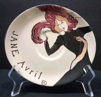 Vintage Sango Cabaret Ceramic Saucer Plate Jane Avril Montmartre Paris 