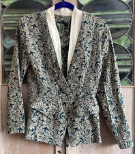 Whimsi Vintage 1980s Victorian Baroque Green Blazer Dawn Joy Fashions - AS IS