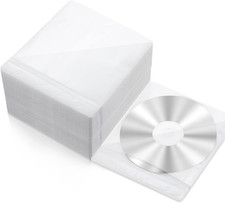200 Pcs Cd DVD Sleeves Envelopes Bulk Double Sided Refill Plastic Disc Holder...