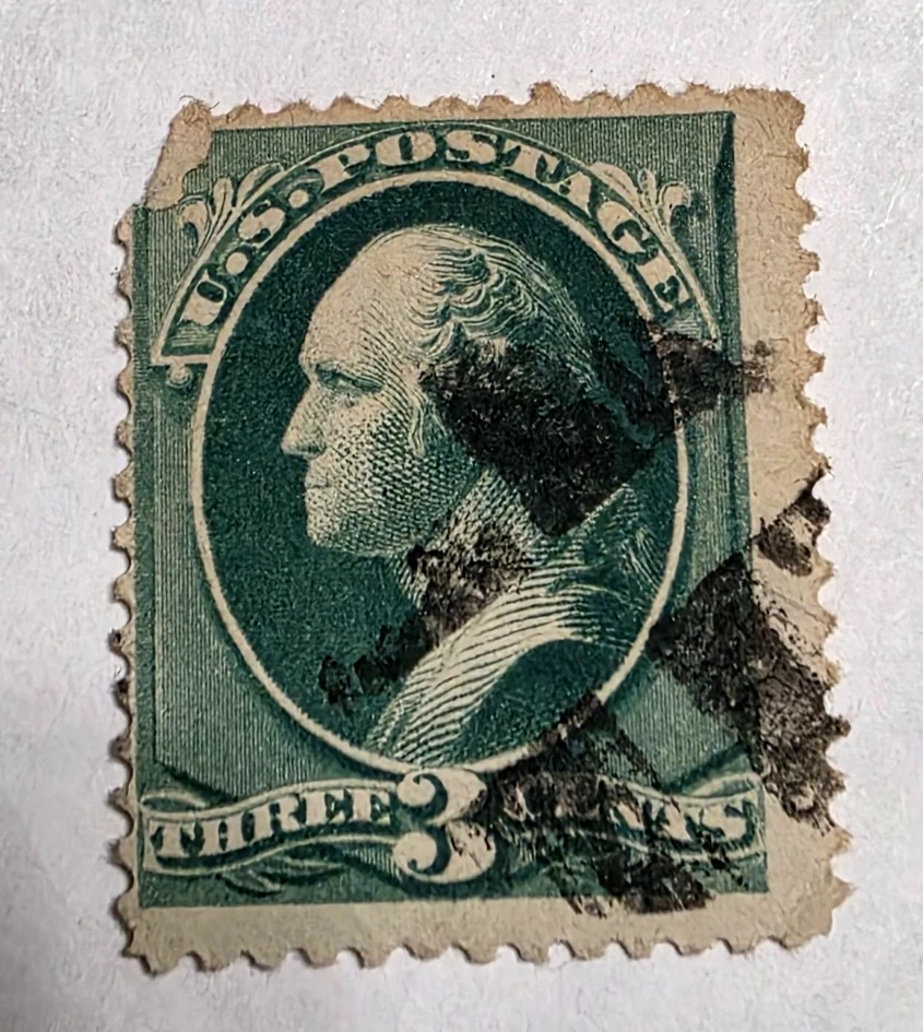 George Washington 3 Cent Stamp In Used Us Stamps (19th Century