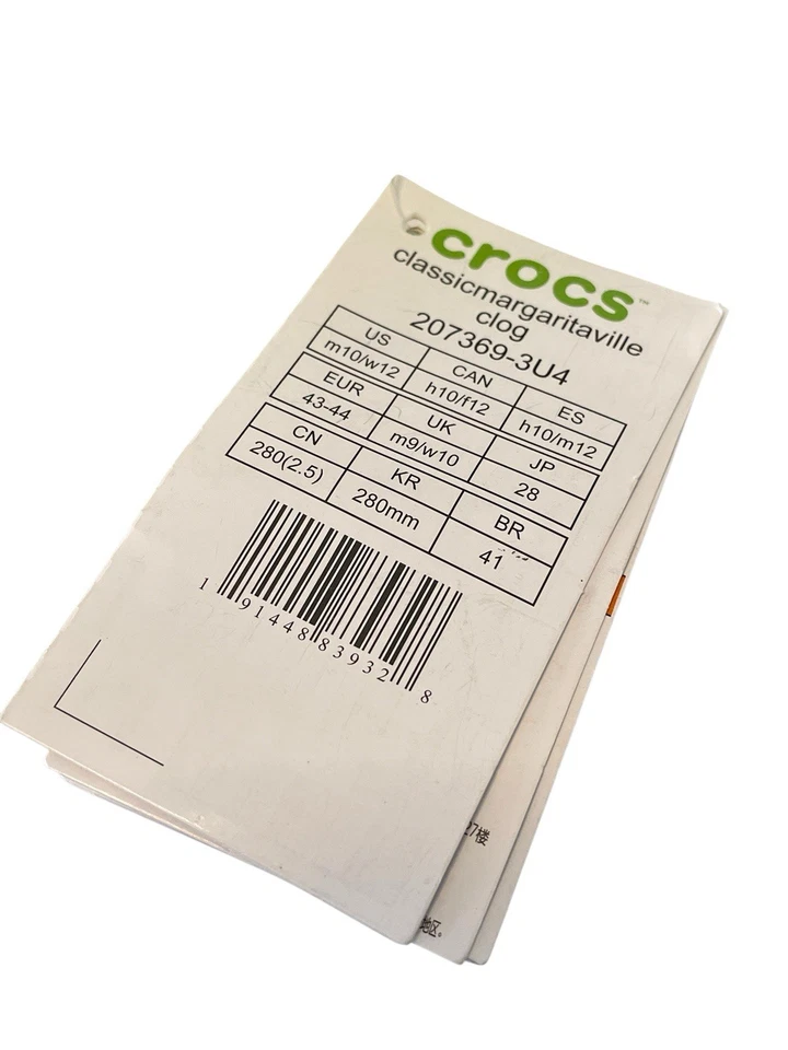 Crocs x Margaritaville Cabeza de Loro NUEVO Hombres 10 Mujeres 12 Abridor de Botellas Llave Lima Foto 3 de 4