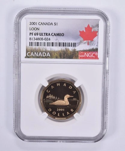 2001 Canada 1 Dollar Loon PF69 UCAM NGC Canada Label *5184