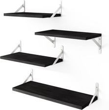 Floating Shelves for Wall, Different Sizes Black Wall Shelves for Living Room, B