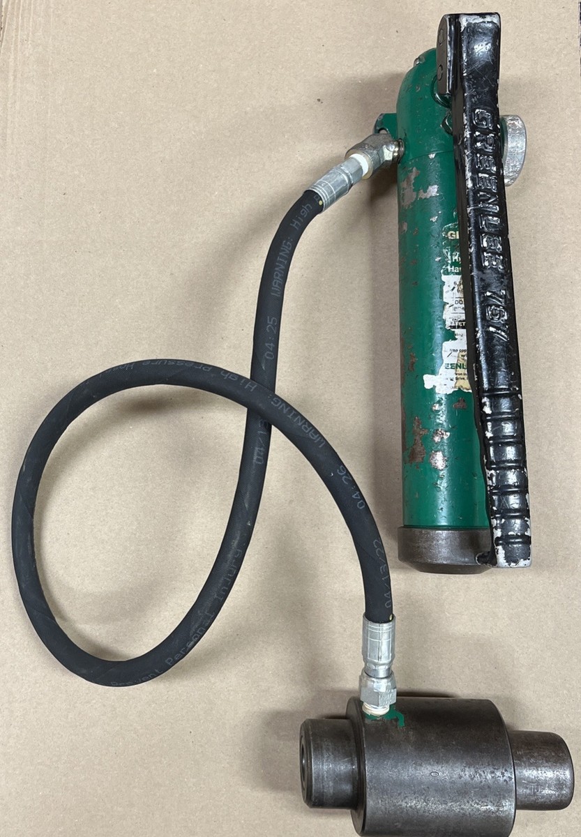 Greenlee 767 Hydraulic Hand Pump with 746 Ram, New Hydraulic Hose